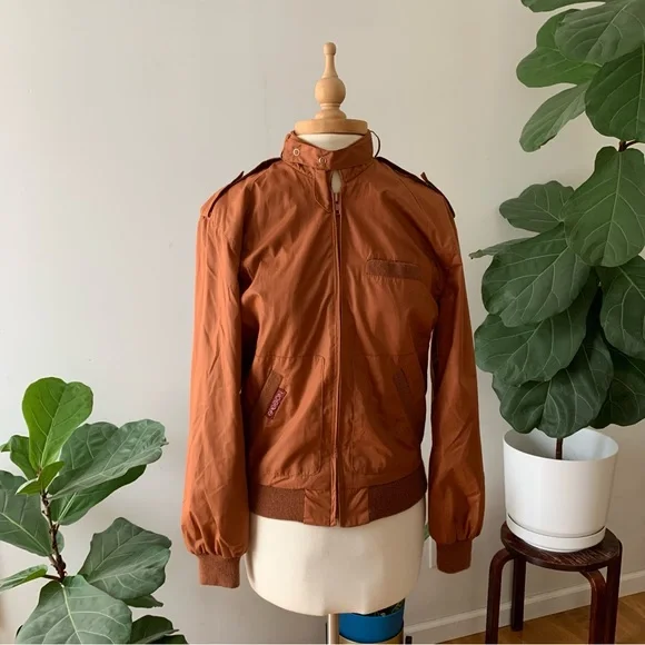 Vintage 1990s Cognac Bomber Jacket | Lightweight & Effortlessly Chic - Picture 3 of 10